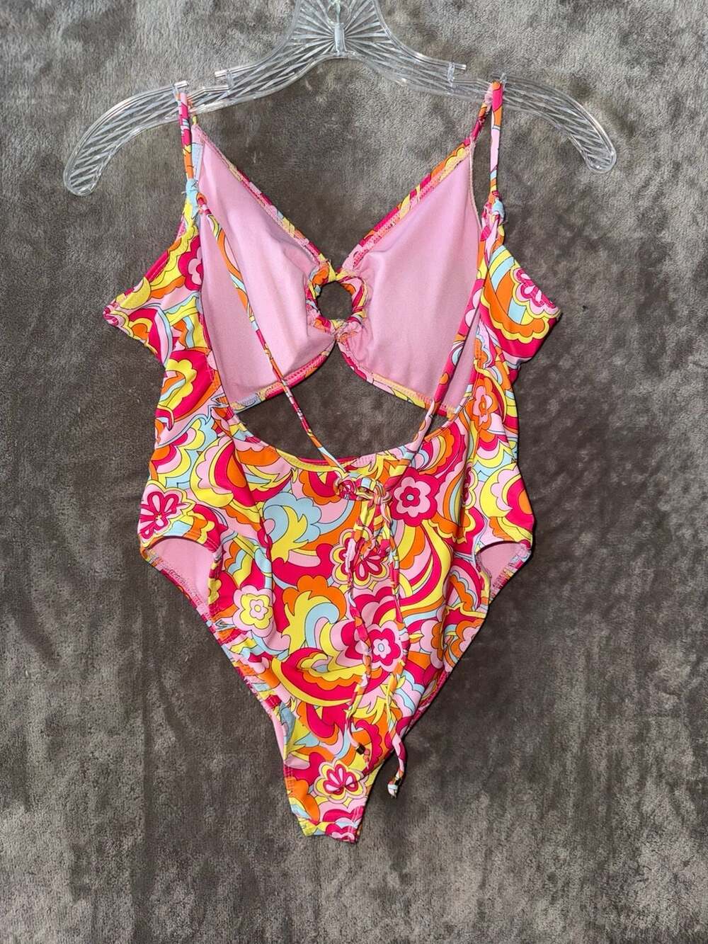 Refuge Floral Print Cutout One-Piece Swimsuit Size XL - Picture 5 of 5